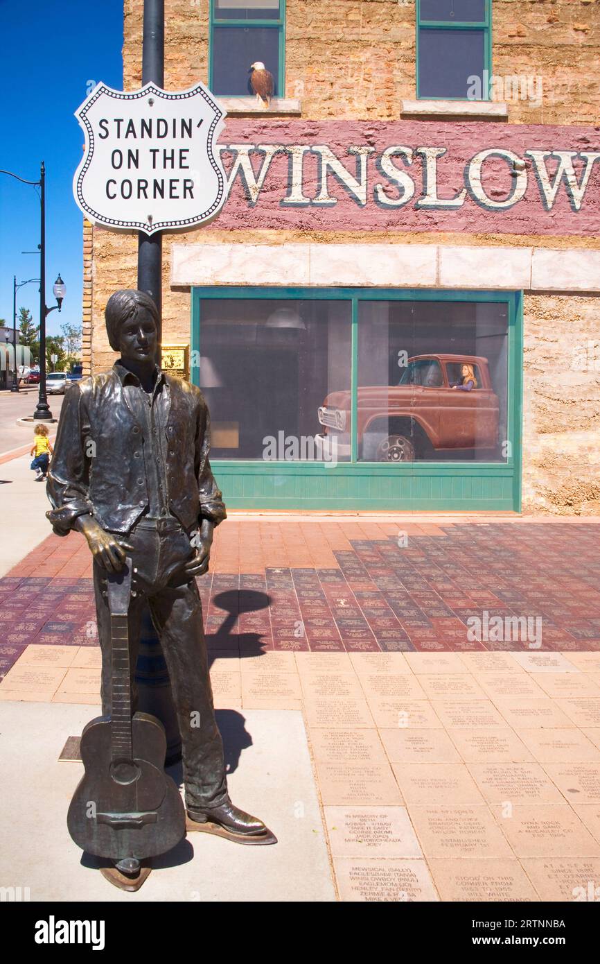 standing on the corner in winslow route 66 arizona Stock Photo Alamy