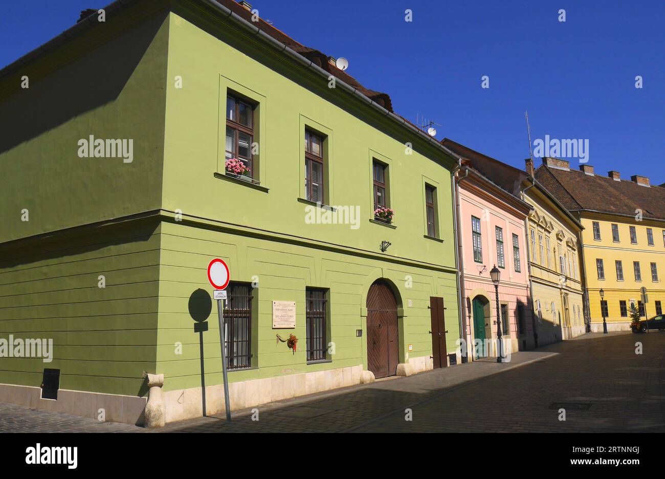 Colourful houses in the Castle District, Budapest, Hungary Stock Photo