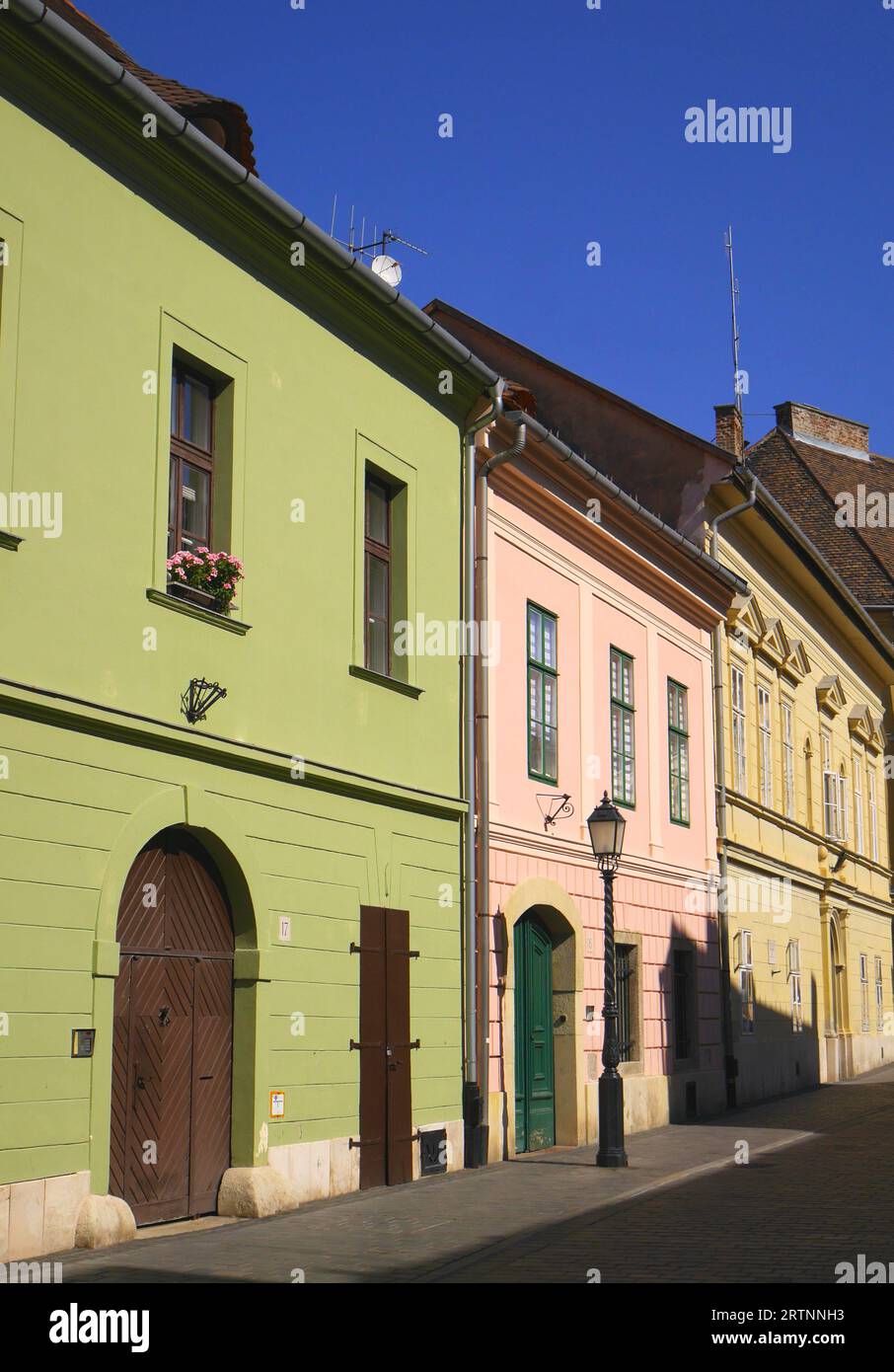 Colourful houses in the Castle District, Budapest, Hungary Stock Photo