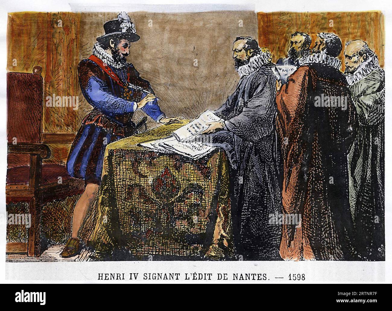 henri-iv-1553-1610-signing-the-edict-of-nantes-in-1598-stock-photo