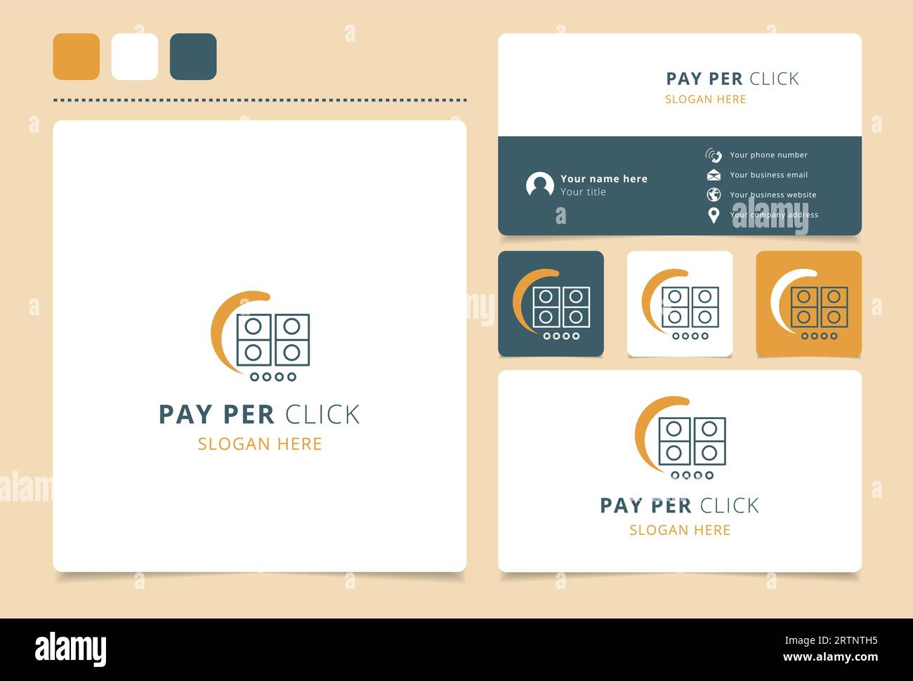 Oven logo design with editable slogan. Branding book and business card