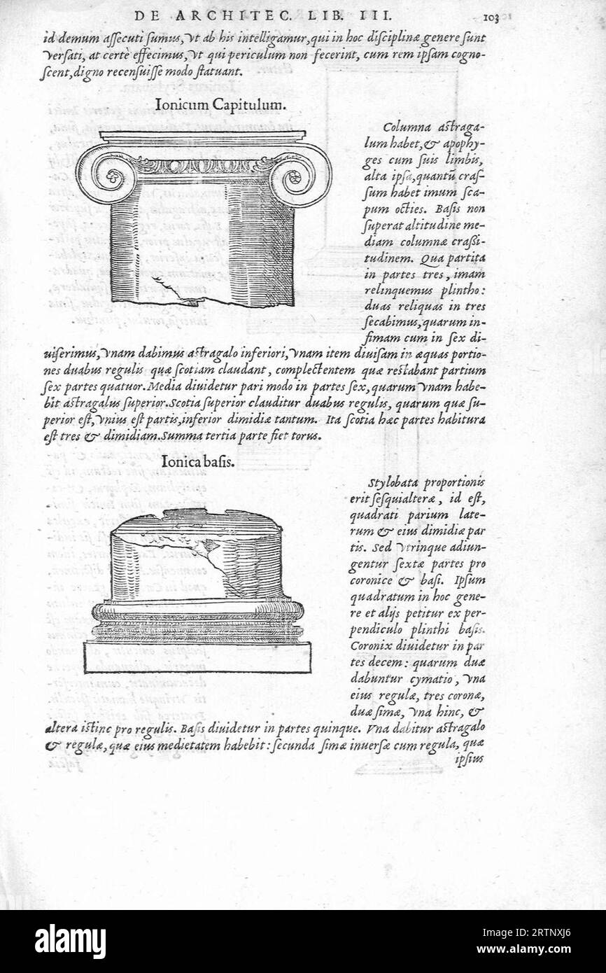 Vitruvii Pollionis De Architectura libri decem ad Caesarem Augustum Stock Photo