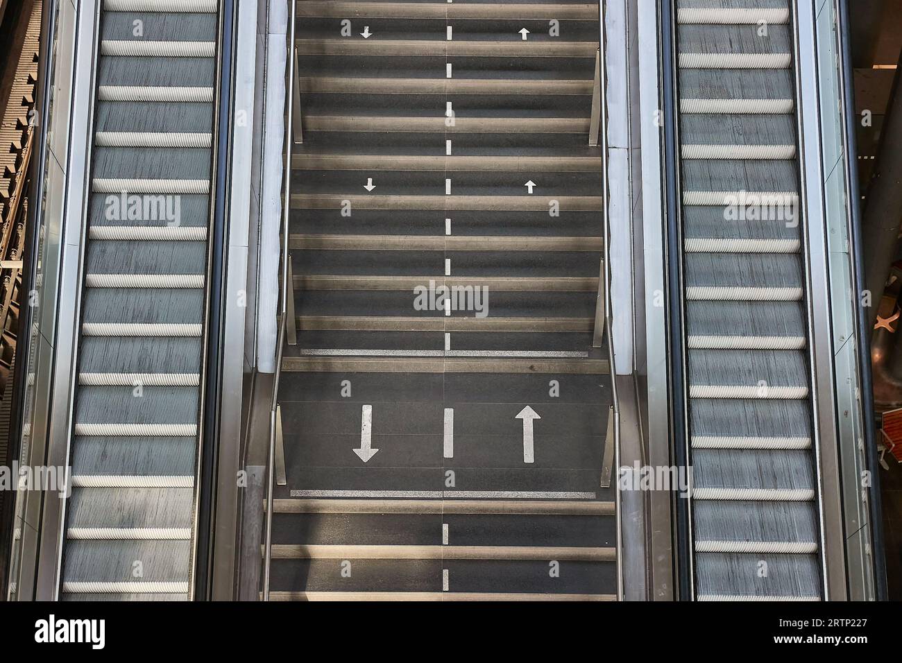 Escalator in a building Stock Photo