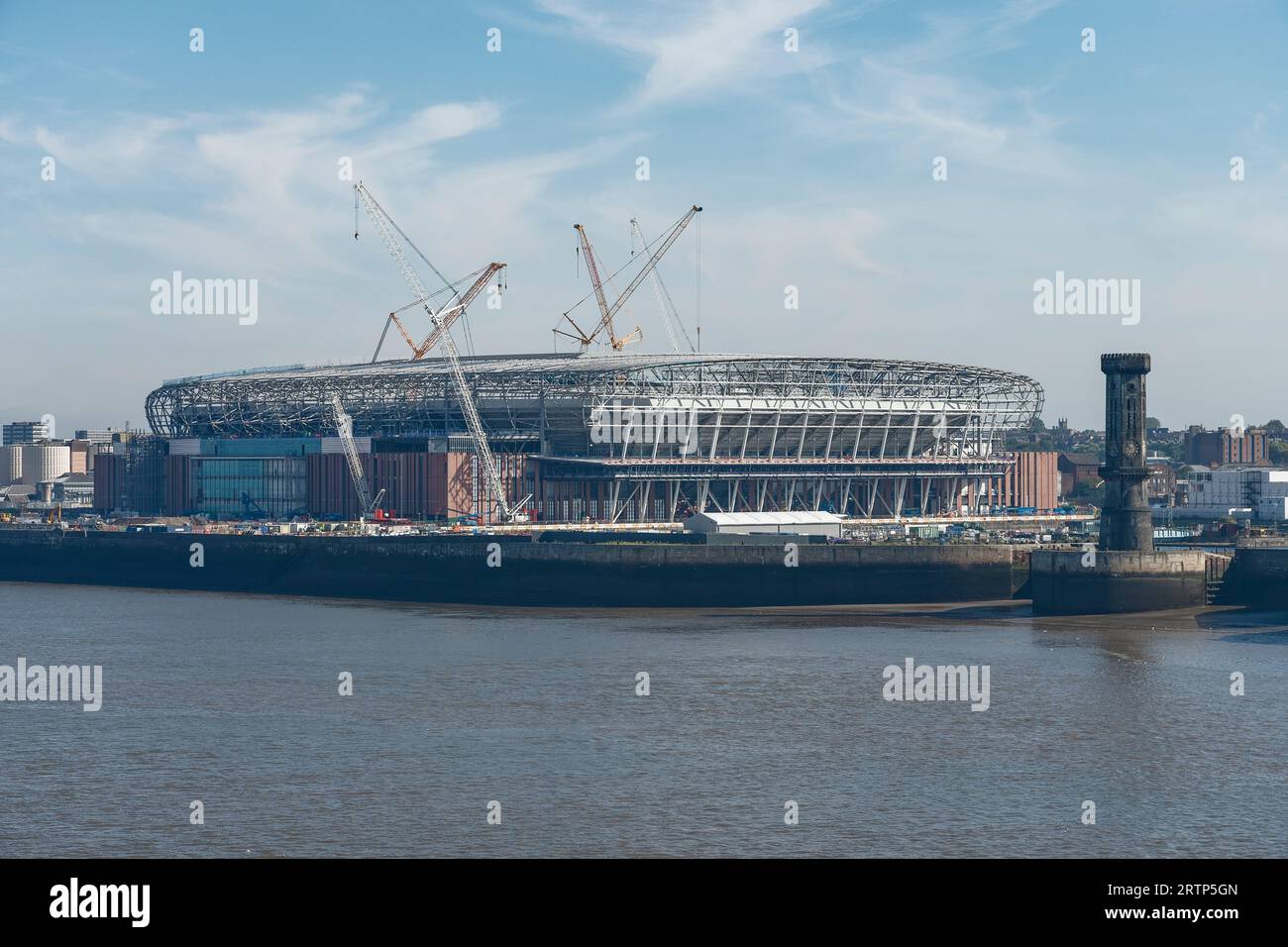 The new stadium for Everton Football Club under construction in Liverpool UK Stock Photo