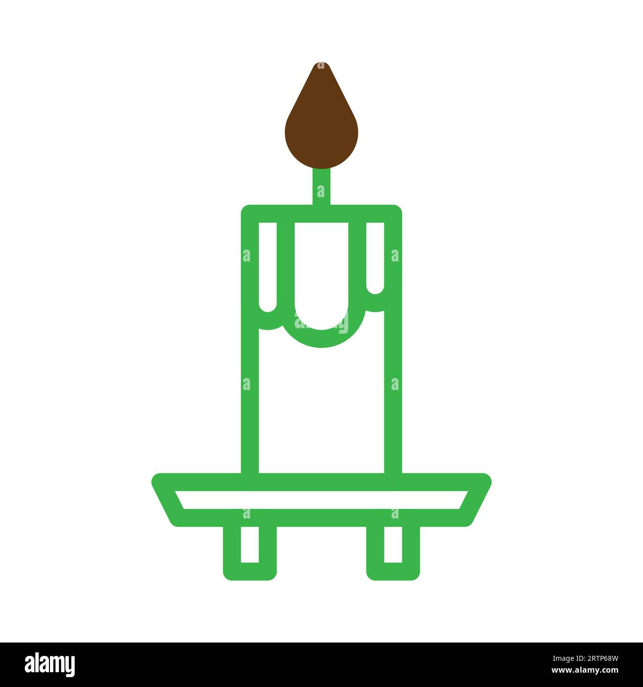 Candle icon duotone green brown colour easter illustration vector