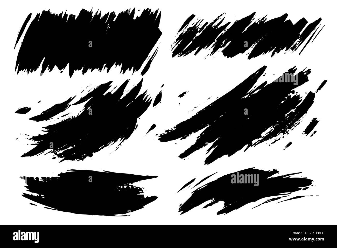 Paint brush. Black ink grunge brush strokes. Vector paintbrush set ...