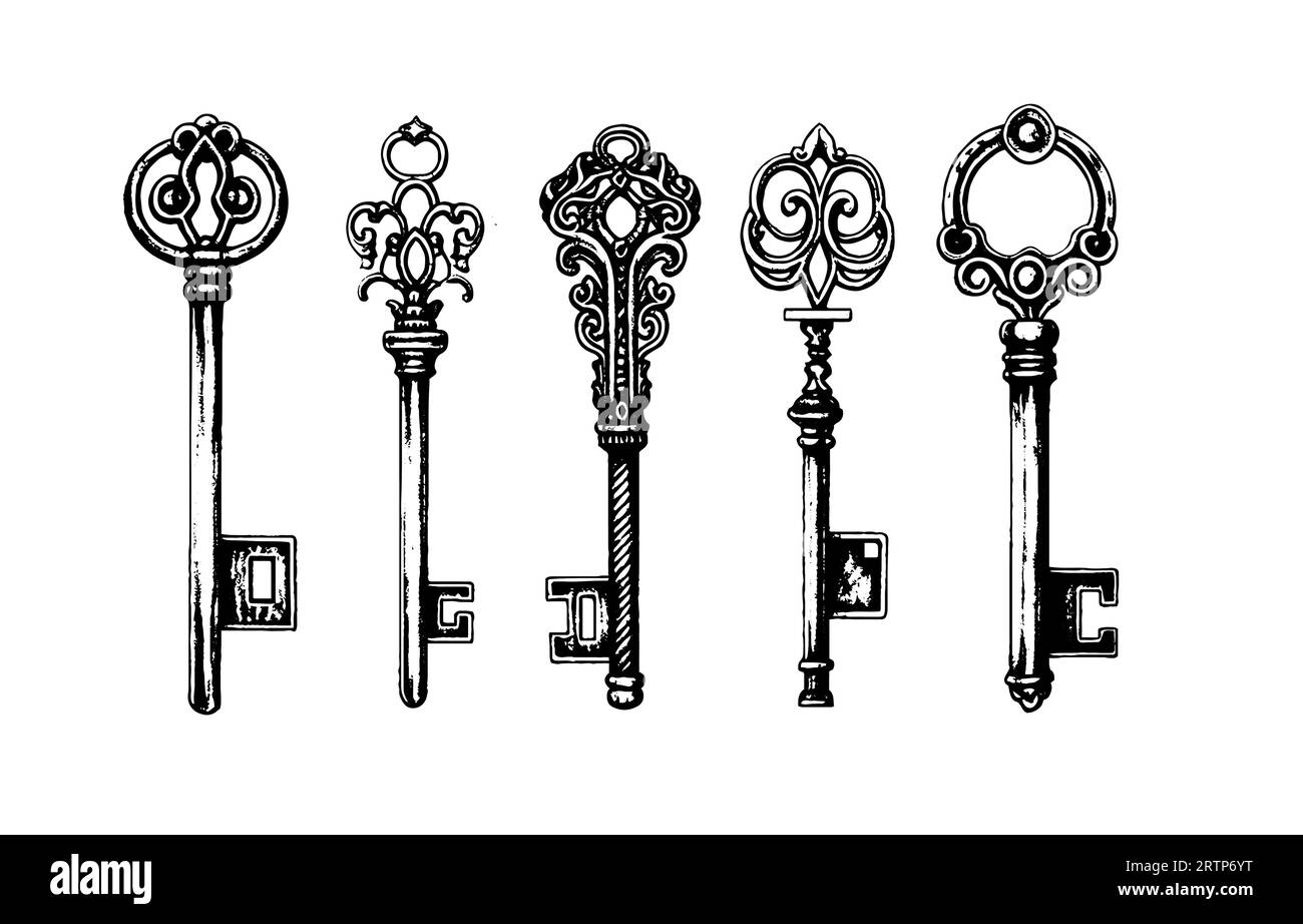 Skeleton keys Black and White Stock Photos & Images - Alamy