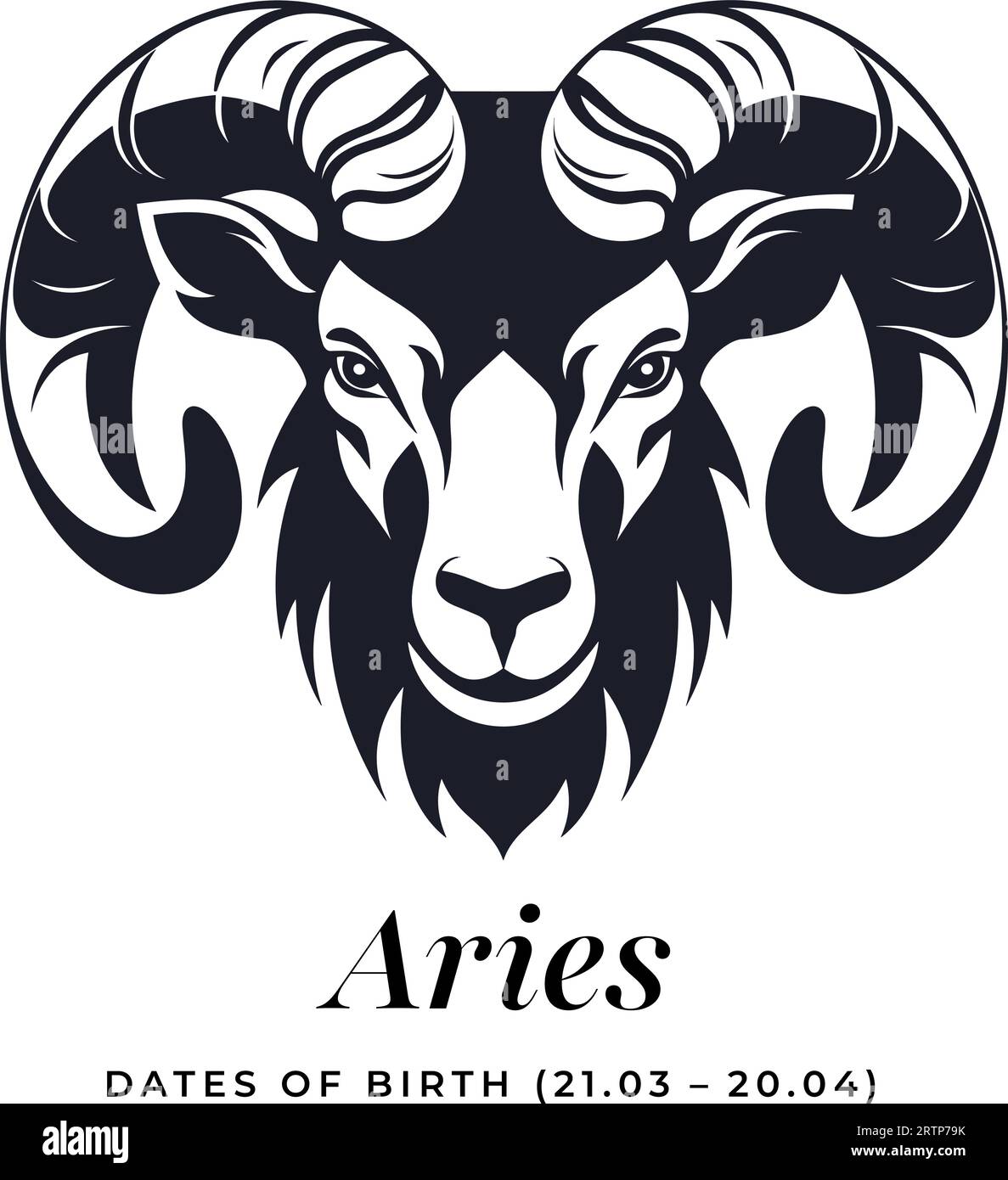 Aries horoscope sign. Astrology. Birth Horoscope Vector Stock Vector
