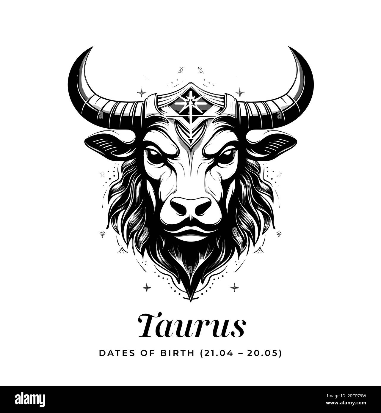 Taurus horoscope sign. Astrology. Birth Horoscope Vector Stock Vector