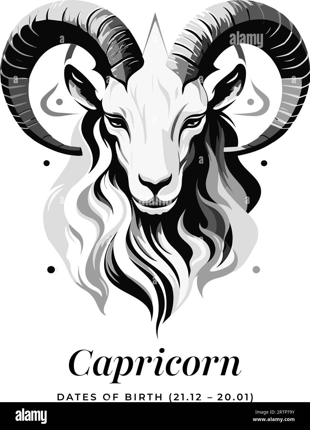 Capricorn horoscope sign. Astrology. Birth Horoscope Vector Stock Vector