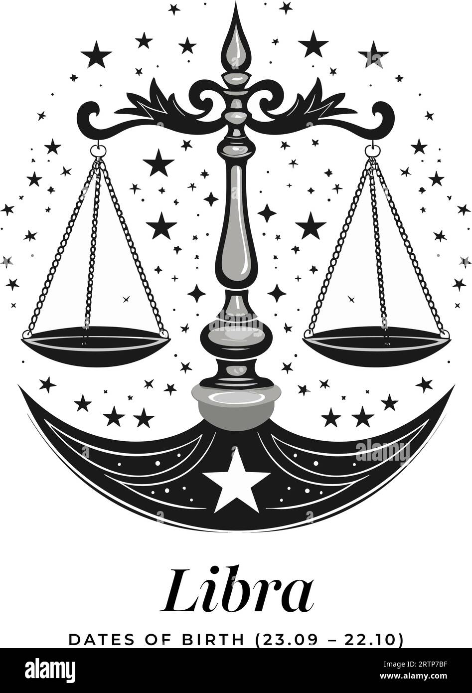 Libra horoscope sign. Astrology. Birth Horoscope Vector Stock Vector