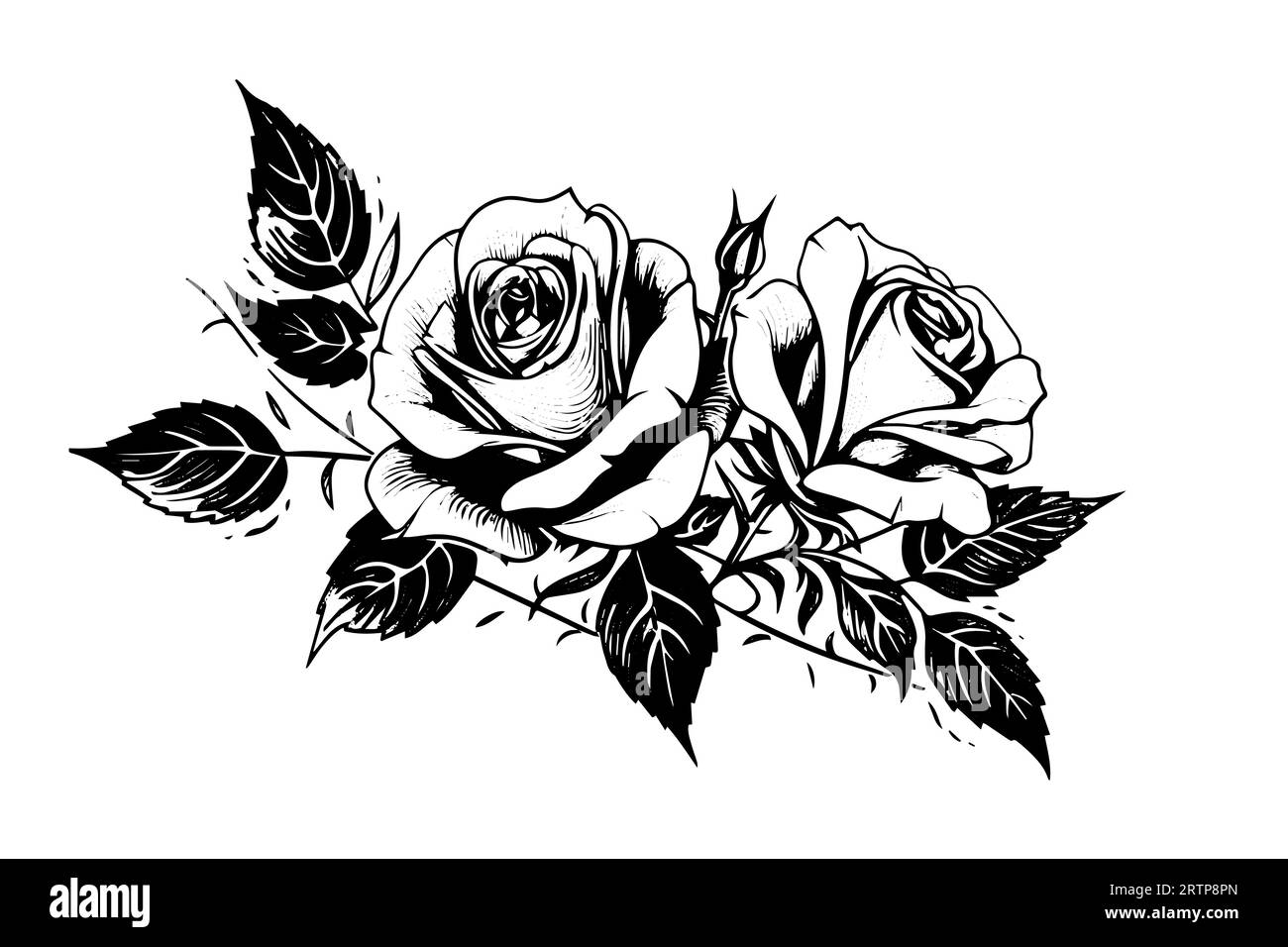 Filigraphy Roses Vintage rose flower engraving calligraphic .Victorian style tattoo ...