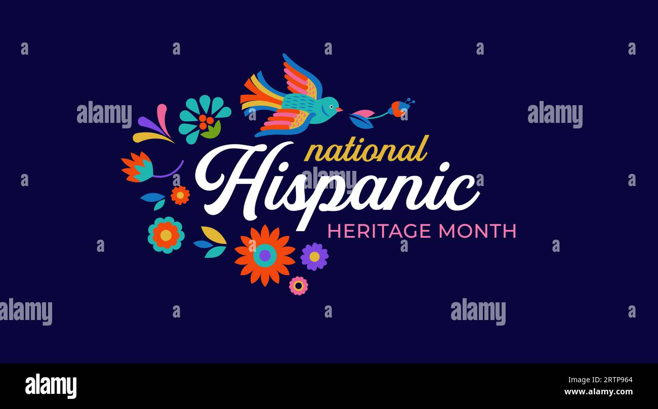 Hispanic heritage month. Vector web banner, poster, card for social