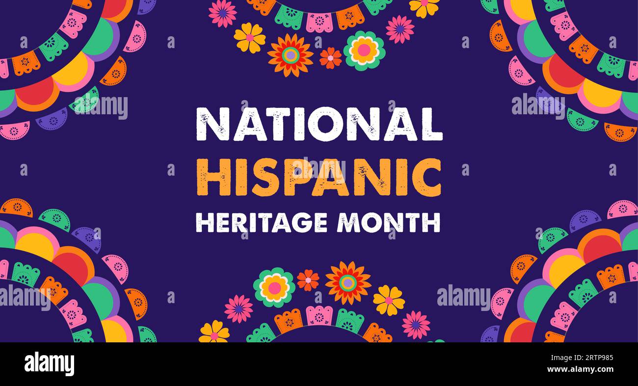 Hispanic heritage month. Vector web banner, poster, card for social