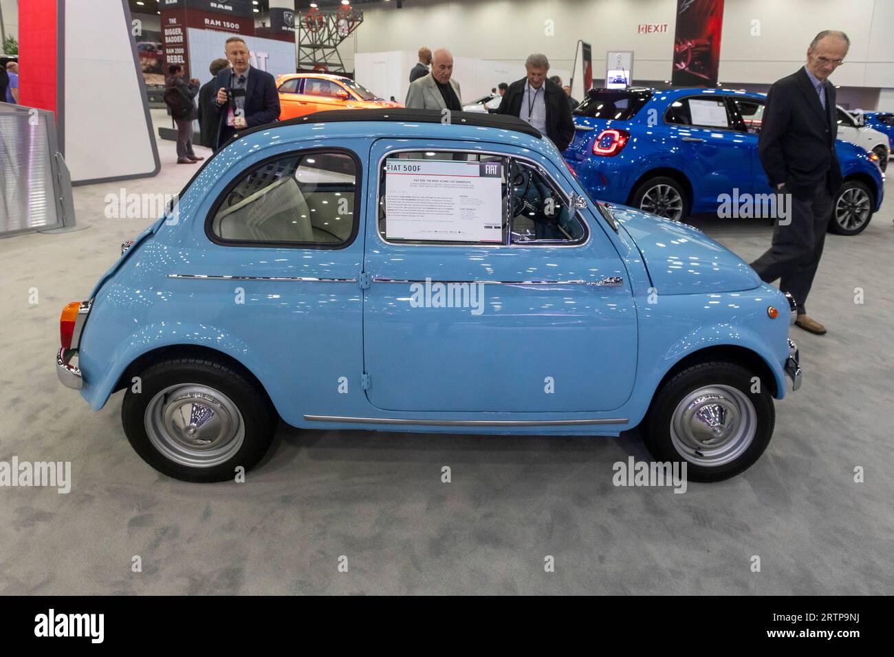 Detroit, Michigan, USA. 13th Sep, 2023. The 1962 Fiat 500F on display at the North American International Auto Show. Credit: Jim West/Alamy Live News Stock Photo