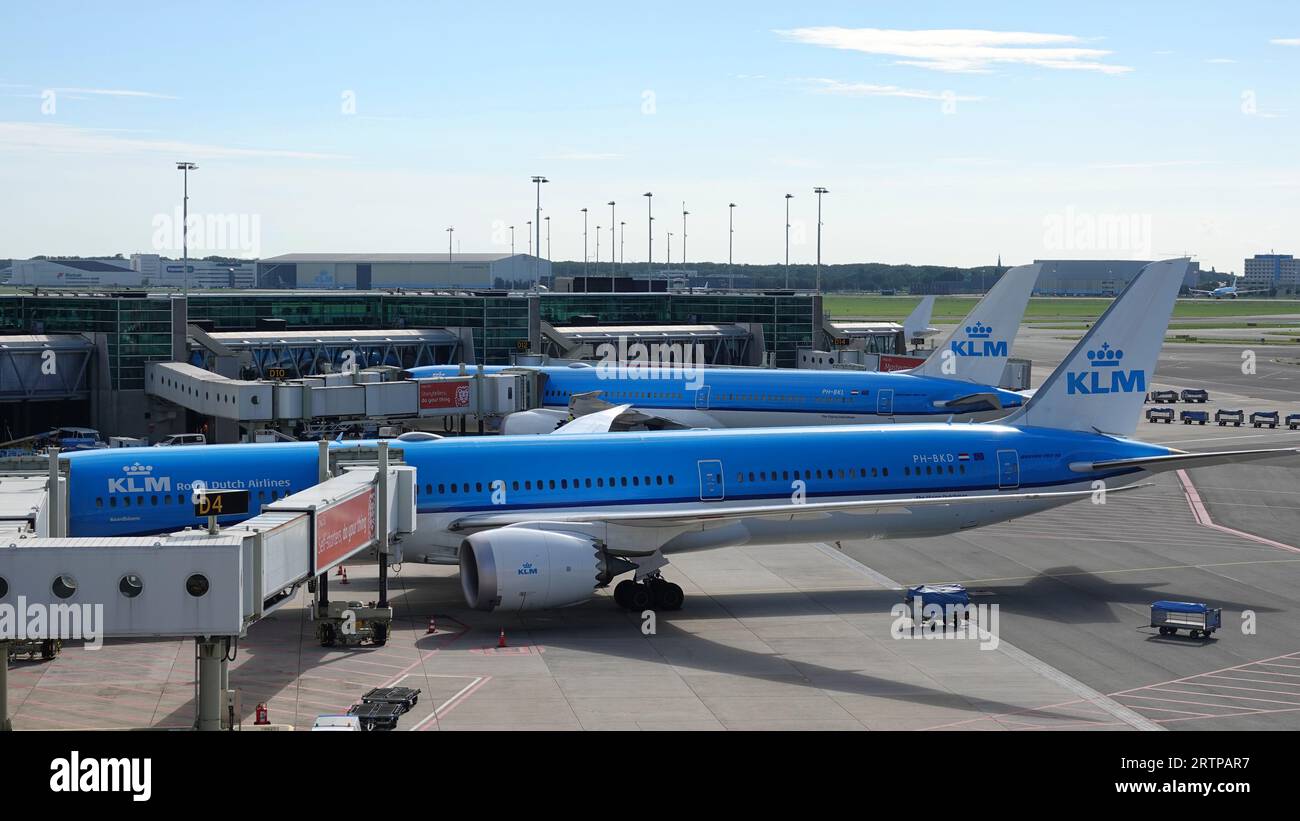 Schiphol, The Netherlands August 14 2023 A Boeing 78710 airplane