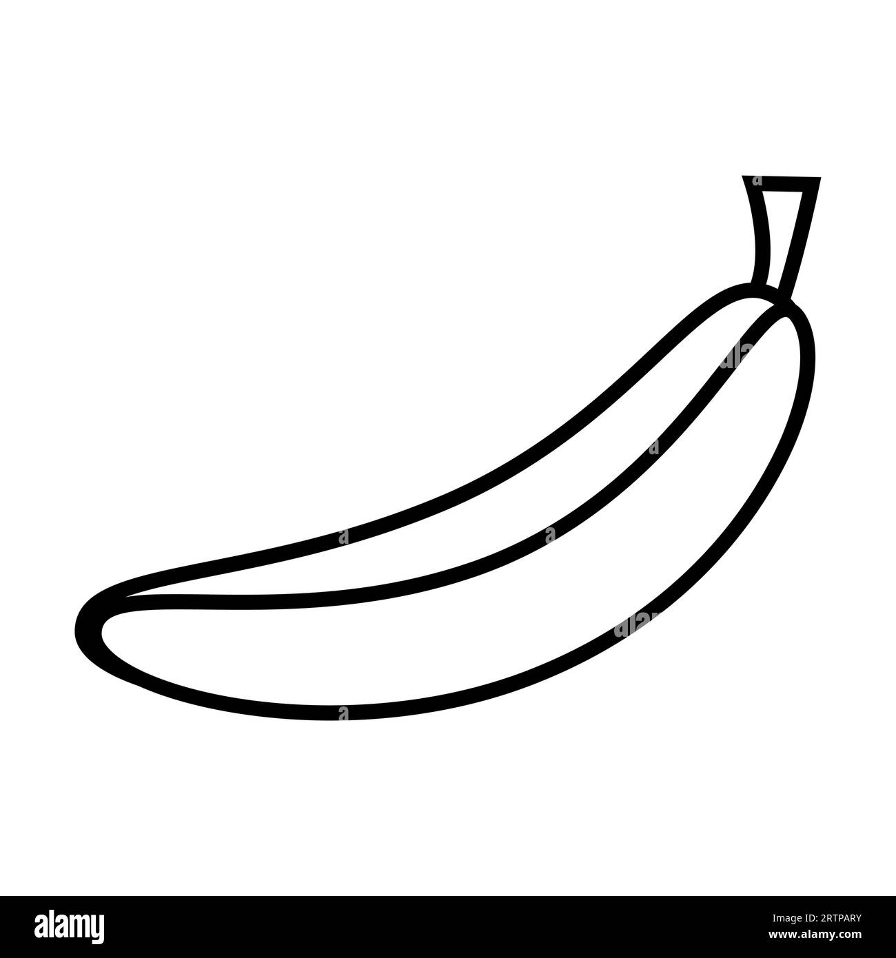 Simple outline of fresh whole banana in peel vector icon Stock Vector
