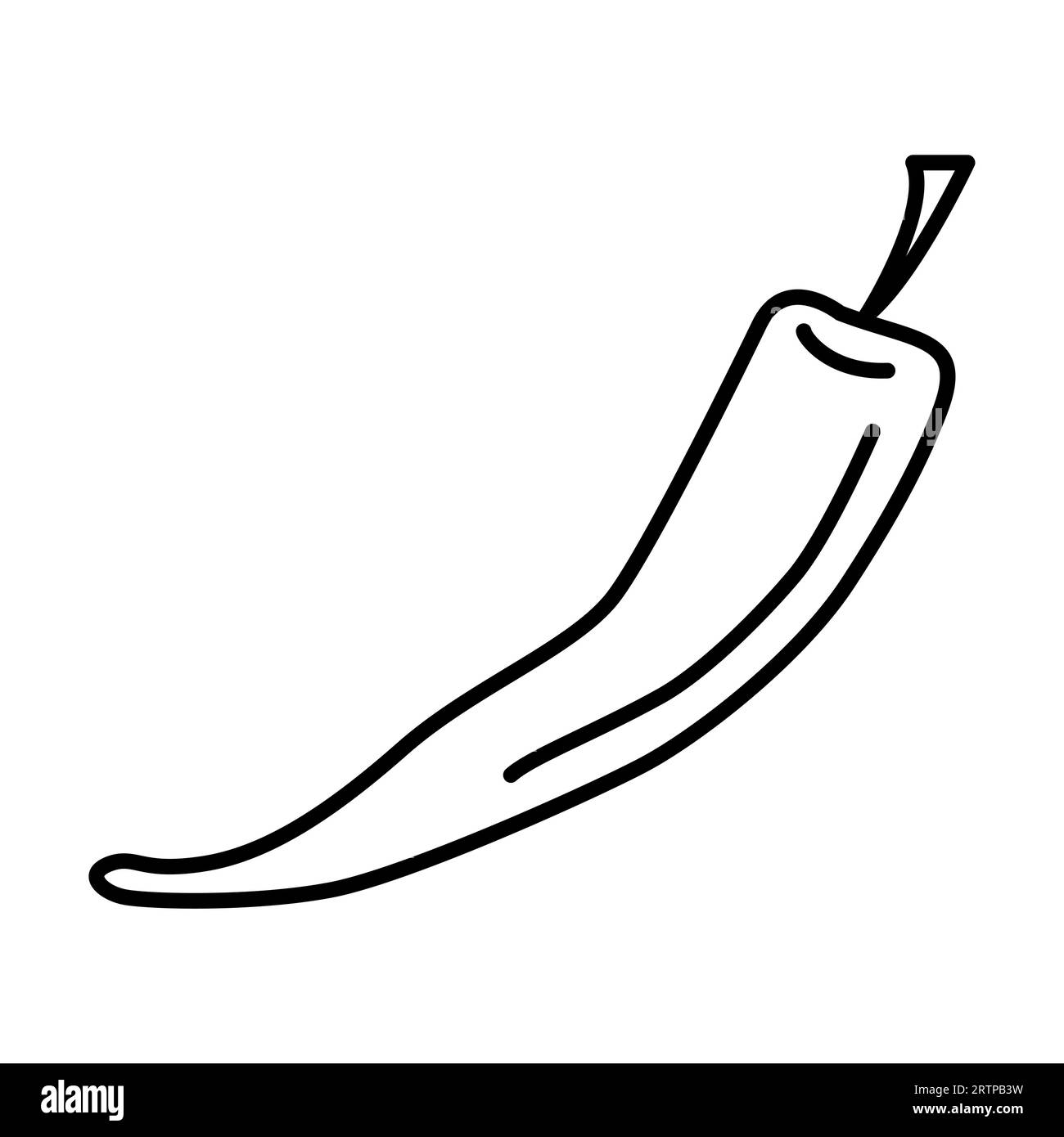 Simple outline of spicy chili pepper vector icon Stock Vector Image