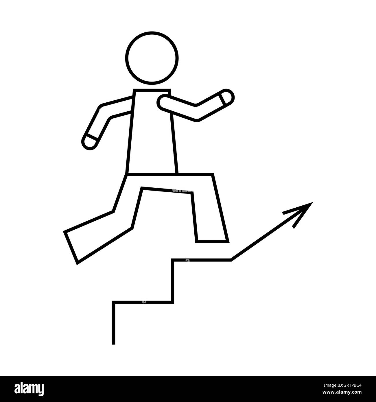Simple outline of worker running up career ladder vector icon Stock Vector Image & Art Alamy