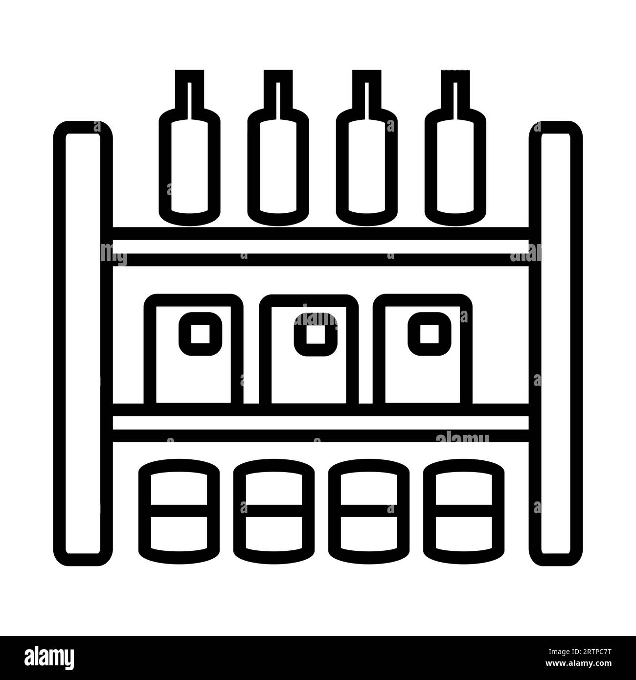 Simple outline of shop shelf or showcase vector icon Stock Vector Image