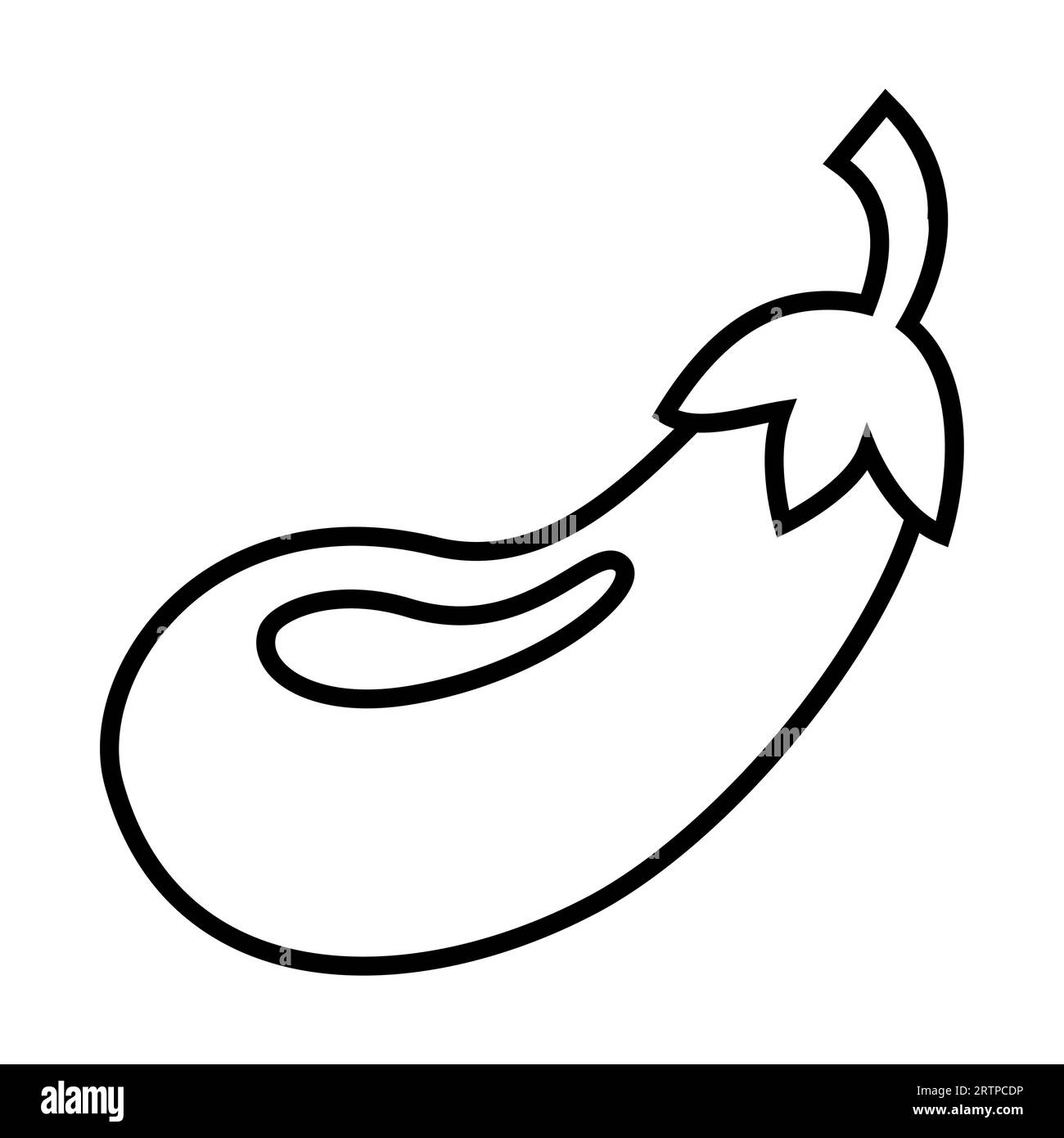 Aubergine Vegetable In One Line Drawing Style. Eggplant Isolated On White.  Single Outline Brinjal Sketch And Color Spot. Fresh Food Vegan Concept  Design. Continuous Hand Drawn Flat Vector Illustration Royalty Free SVG,