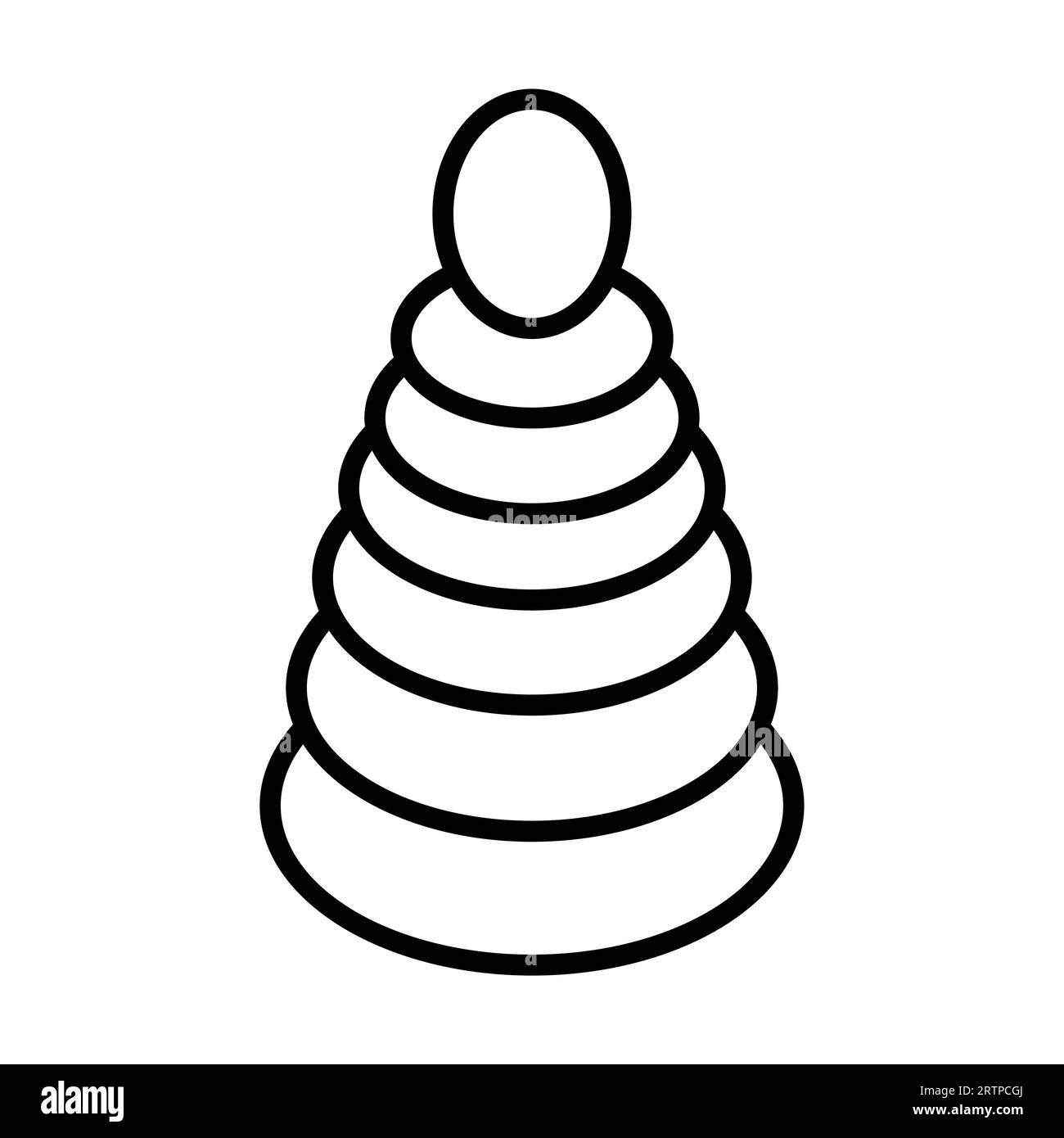 Simple outline of wooden pyramid vector icon Stock Vector