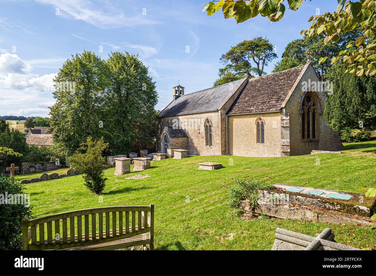 The church of St Peter, dating back to the 12th century, at Stratton near the Cotswold town of Cirencester, Gloucestershire, England UK Stock Photo