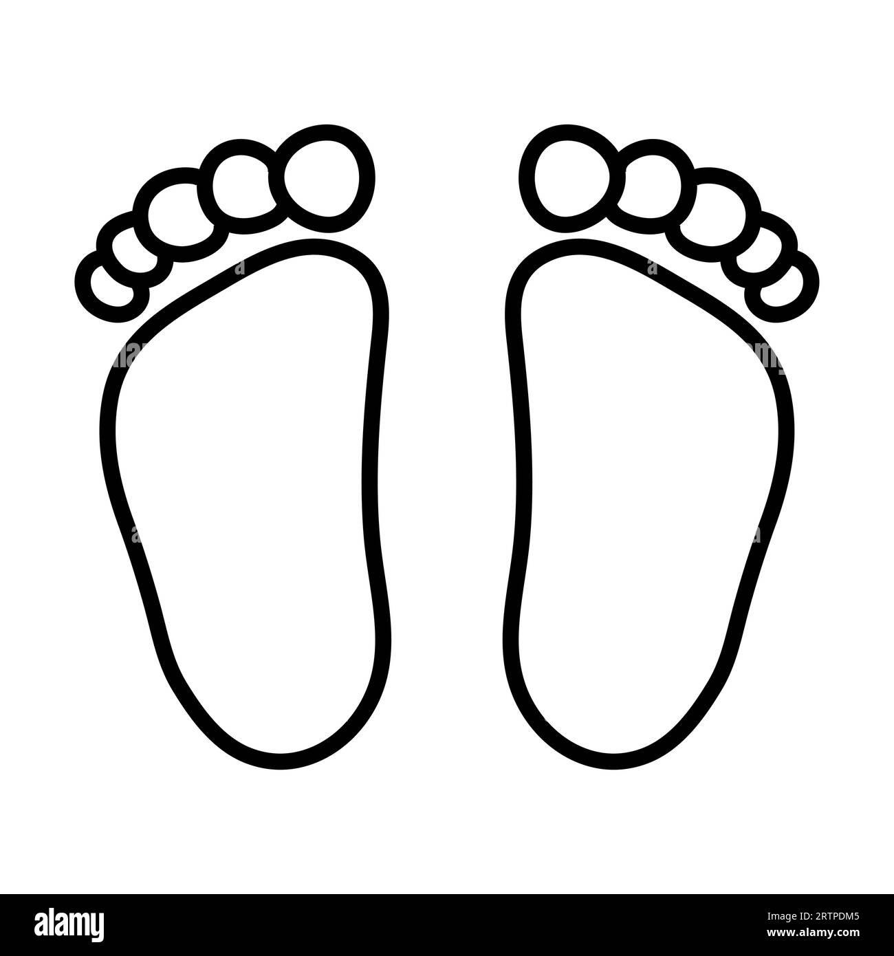 Simple outline of newborn baby feet vector icon Stock Vector Image & Art Alamy