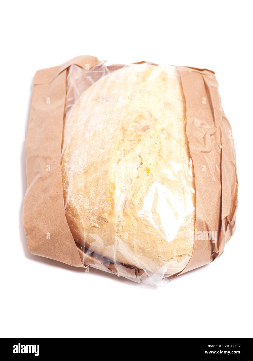 White bread in a paper bag isolated on white background Stock Photo - Alamy