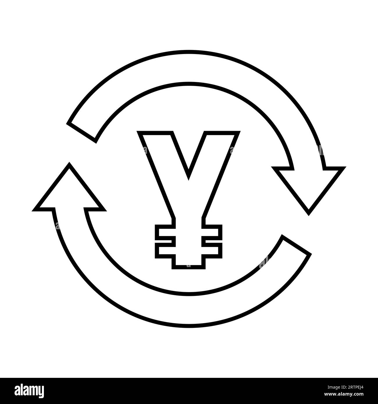 Simple outline of Japanese yen exchange conversion vector icon Stock