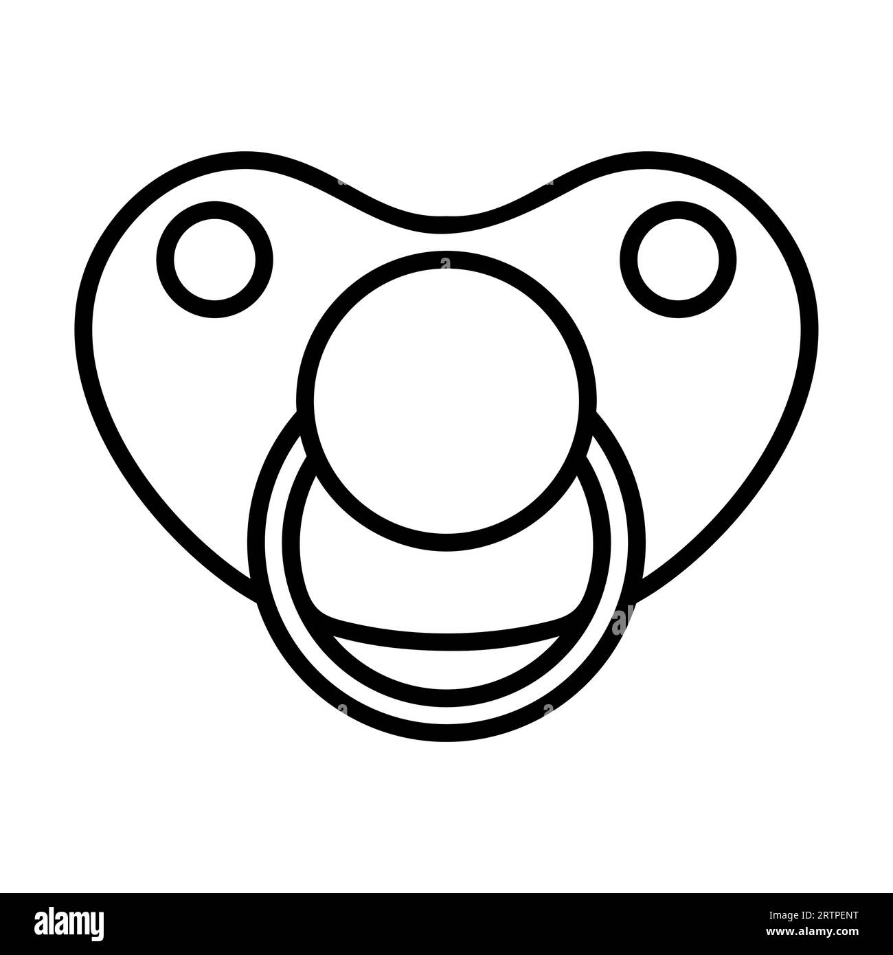 Simple outline of rubber pacifier front view vector icon Stock Vector