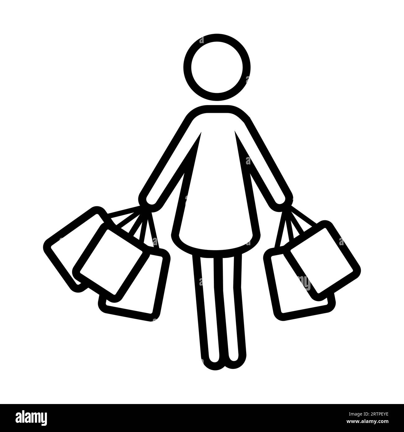 Shopping bag symbol in black and white Stock Vector Image & Art - Alamy