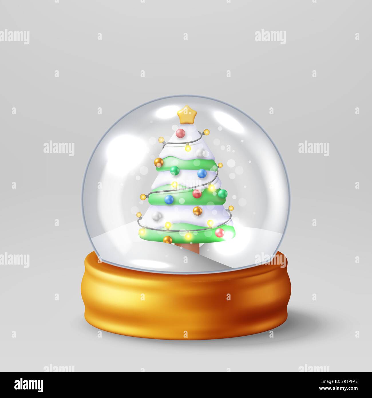 3D Glass Christmas Snow Globe with Tree Stock Vector Image & Art - Alamy