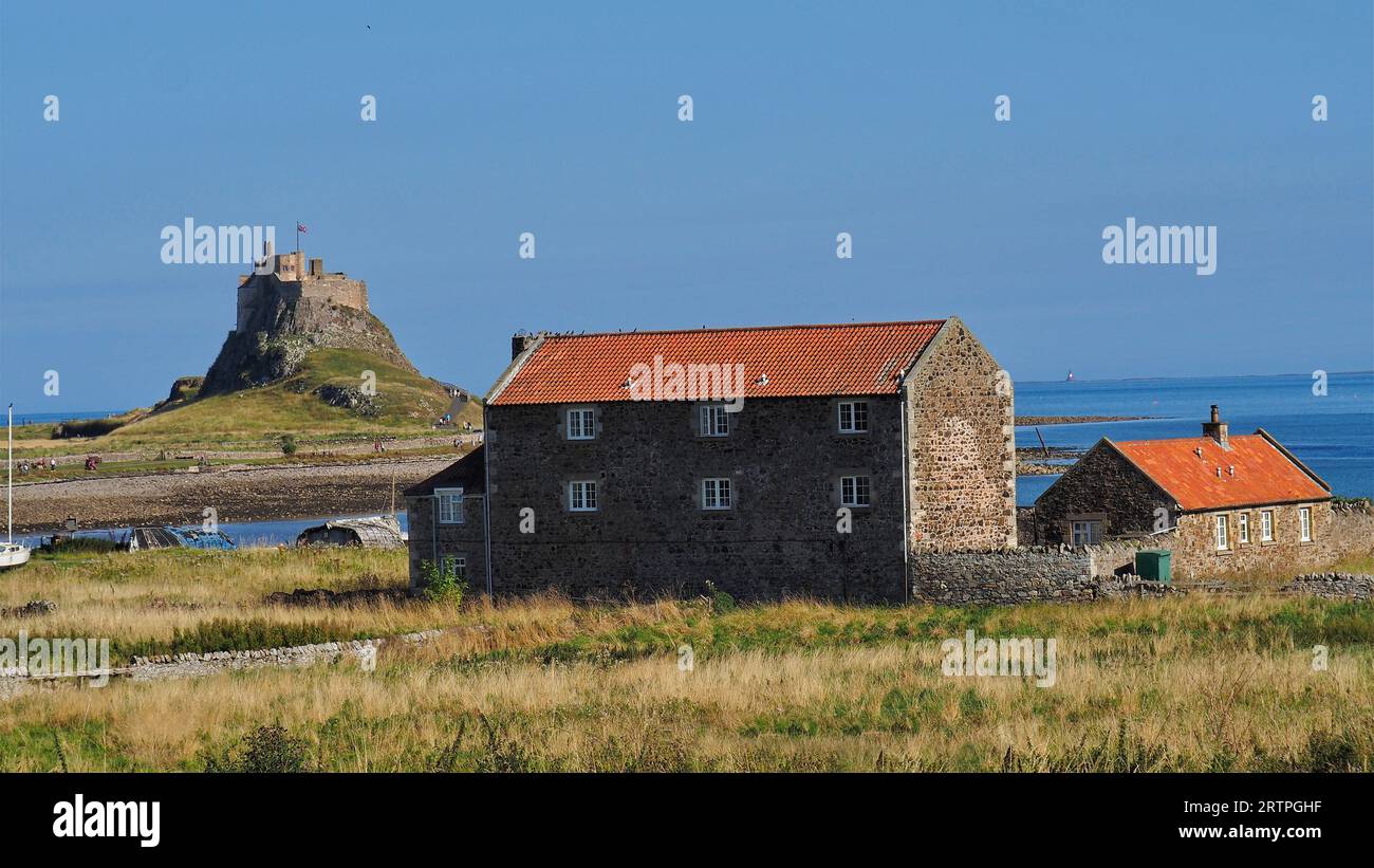 Lindisfarne Castle on Holy Island Northumberland England Stock Photo