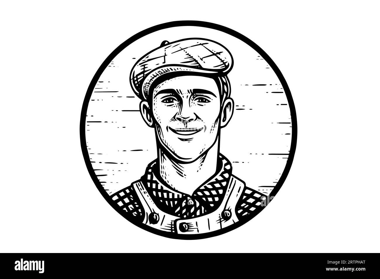 Cheesemaker or seller drawing ink sketch, vintage engraved style vector