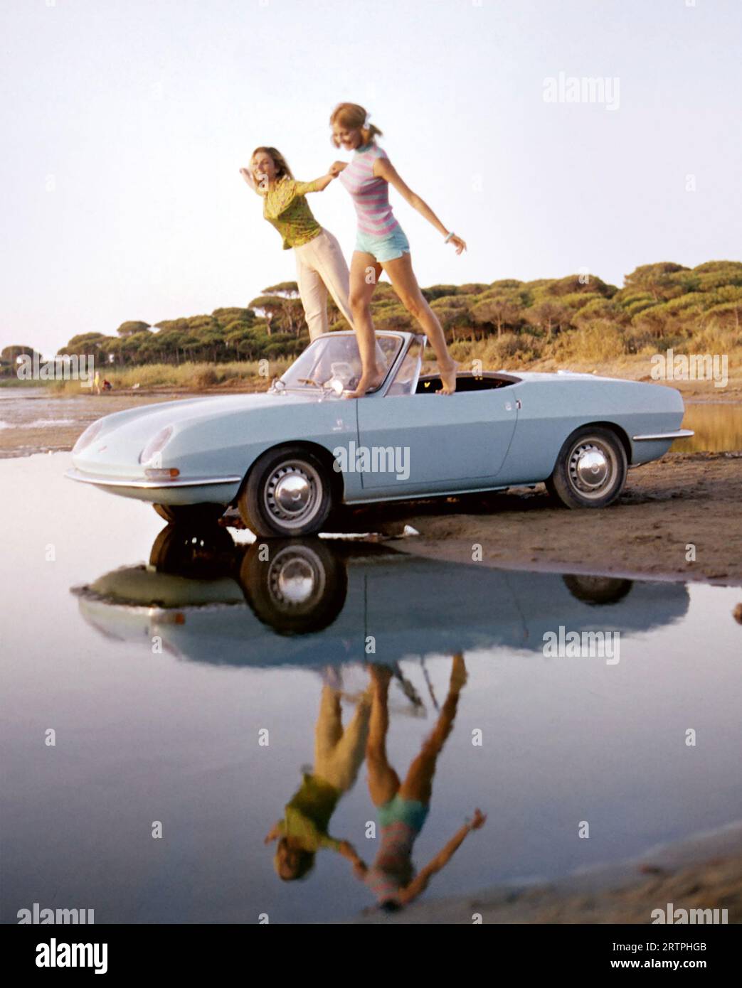 FIAT 850 SPIDER produced from 1964 to 1973. Stock Photo