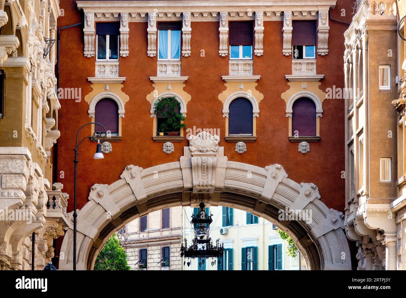 Detail of the Palazzo degli Ambasciatori in the Quartiere Coppedè, Rome, Italy Stock Photo