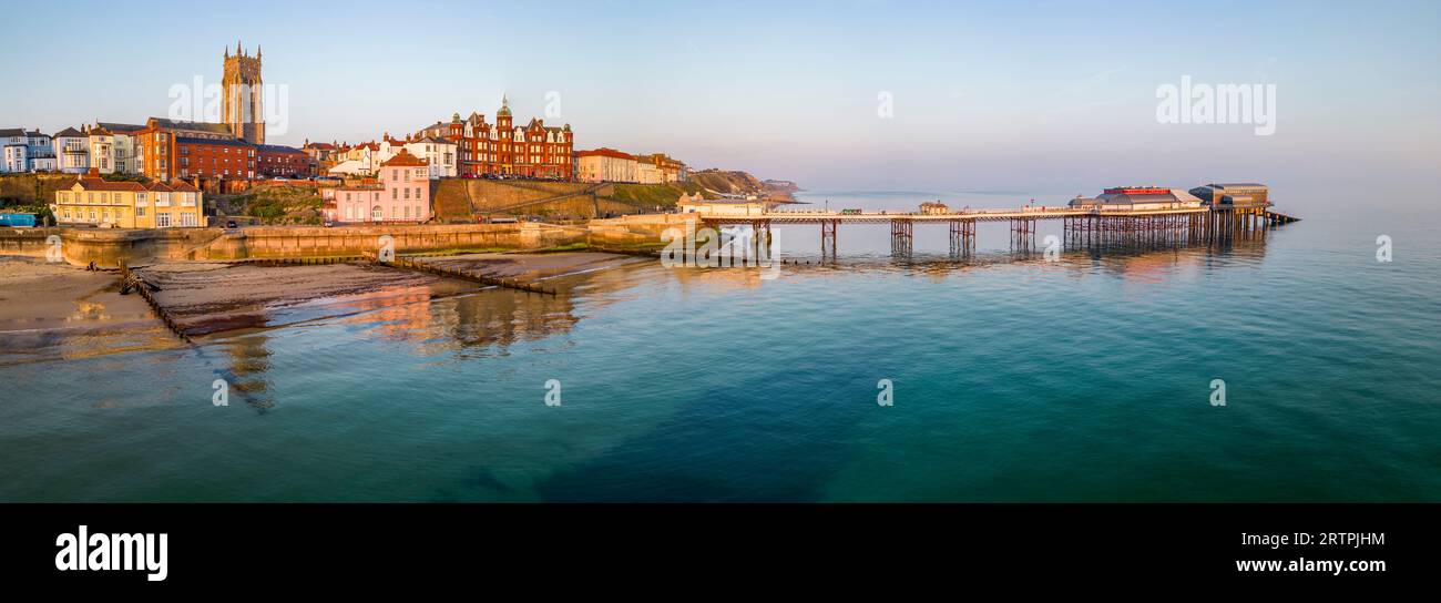 aerial panorama of Cromer in Norfolk, United Kingdom showing Cromer ...
