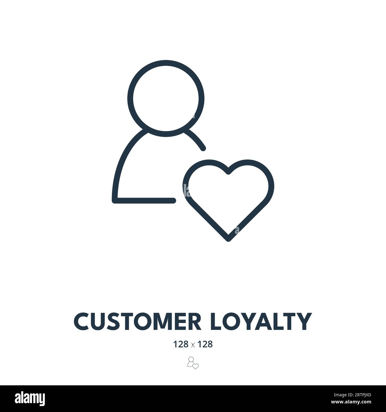 Customer Loyalty Icon. Consumer, Client, Trust. Editable Stroke. Simple