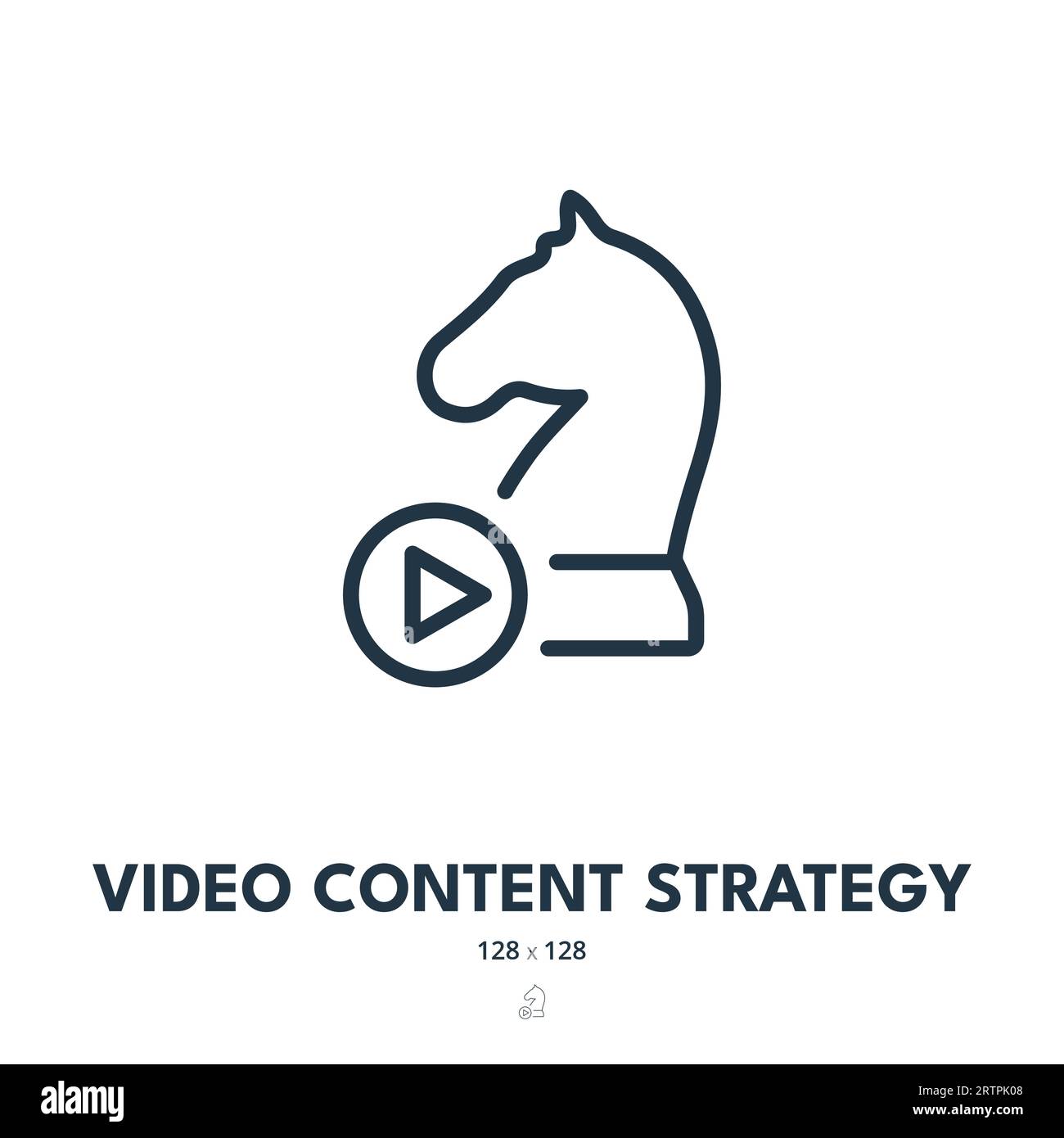 Video Content Strategy Icon. Media, Promotion, Marketing. Editable Stroke. Simple Vector Icon Stock Vector