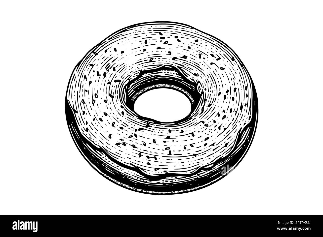 Tasty Donut Engraving Style Hand Drawn Ink Sketch Vector Illustration Stock Vector Image And Art 4994