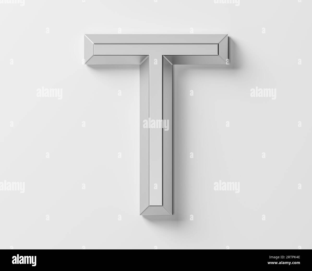 Letters made of metal. 3d illustration of iron alphabet isolated on