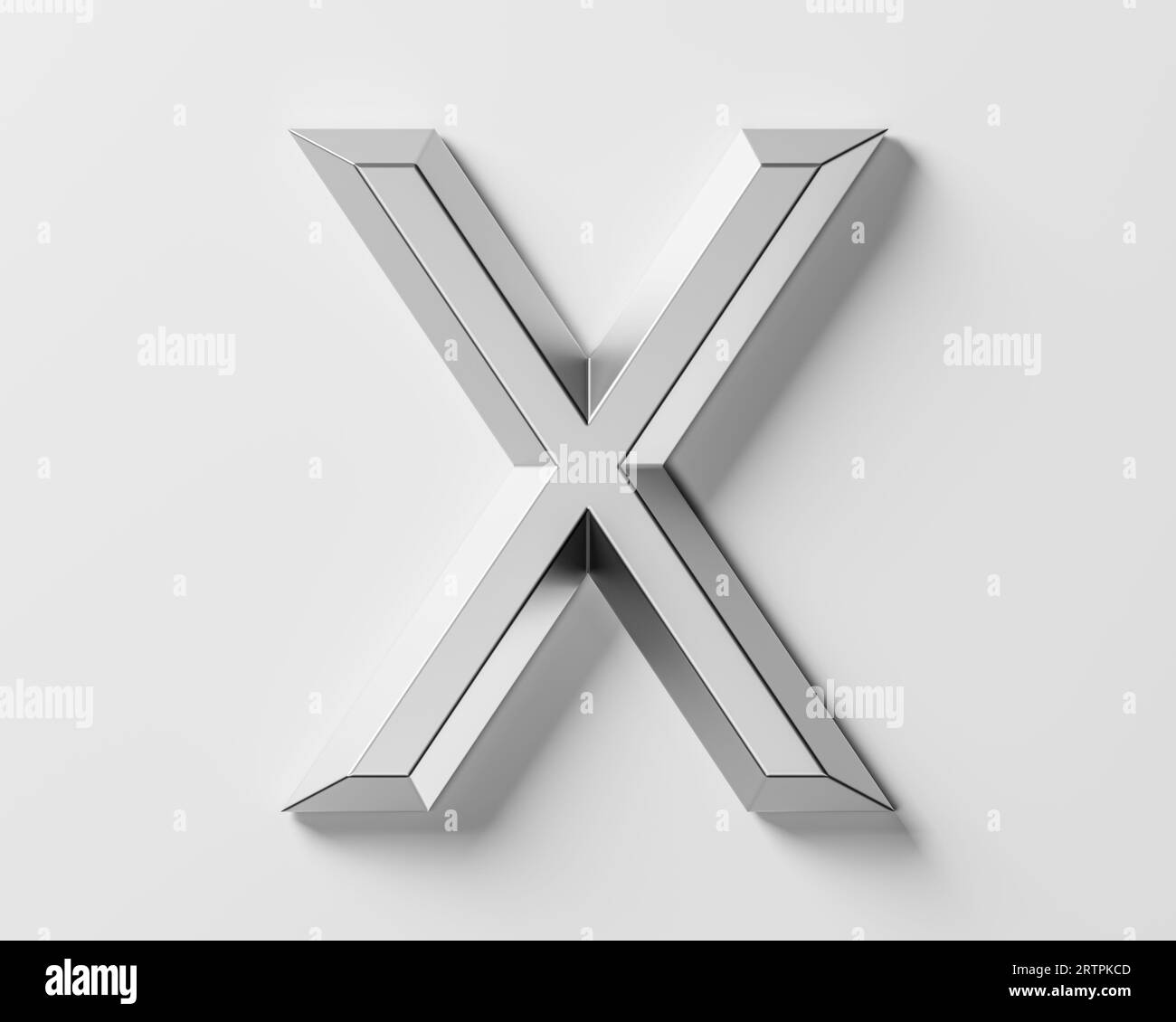 Letters made of metal. 3d illustration of iron alphabet isolated on