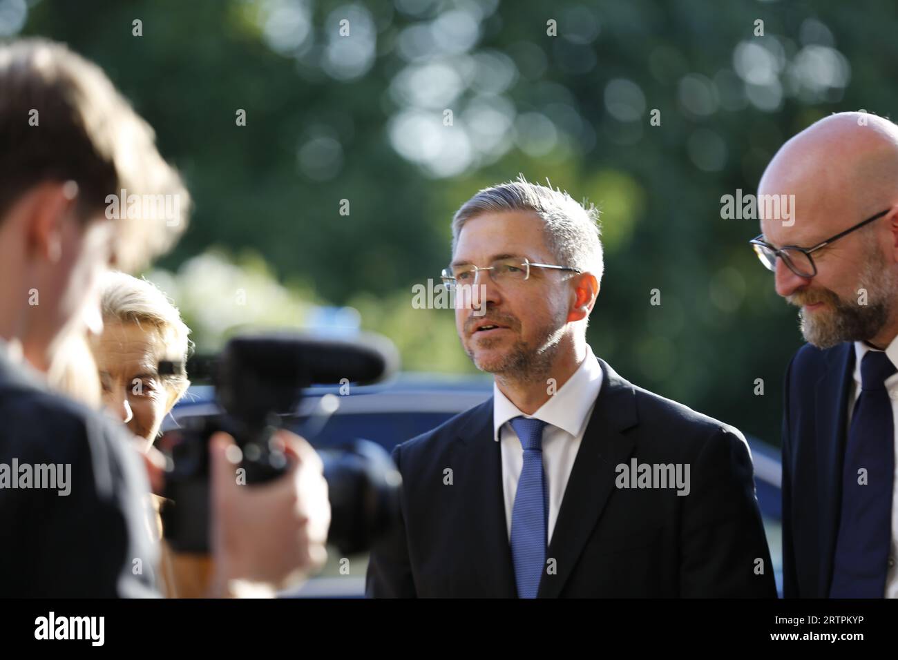 Potsdam, Germany, September 14, 2023, (l-r) , Mike Schubert attends the M100 Media Award to the Iranian “Women, Life, Freedom” movement in the Orangerie in Park Sanssouci. Sven Struck/Alamy Live News Stock Photo