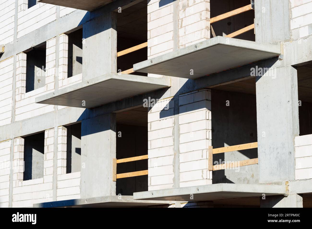 Shell structure of apartment building brick walls reinforced concrete ...
