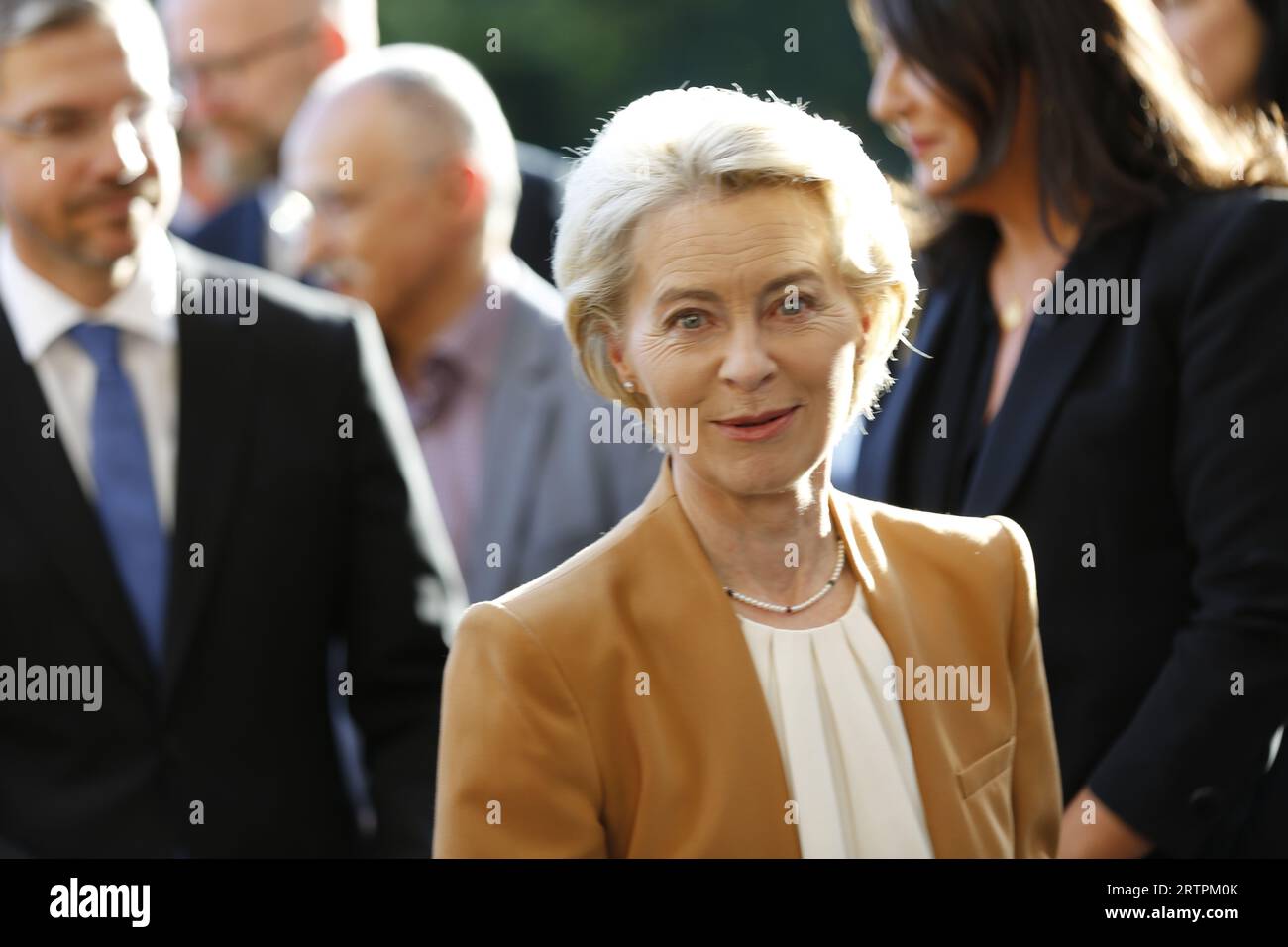 Potsdam, Germany, September 14, 2023,  Ursula von der Leyen attends the M100 Media Award to the Iranian “Women, Life, Freedom” movement in the Orangerie in Park Sanssouci. Sven Struck/Alamy Live News Stock Photo