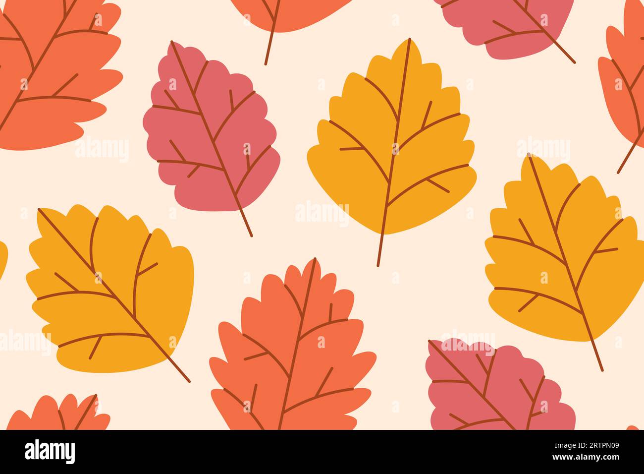 seamless pattern with colorful autumn leaves- vector illustration Stock Vector