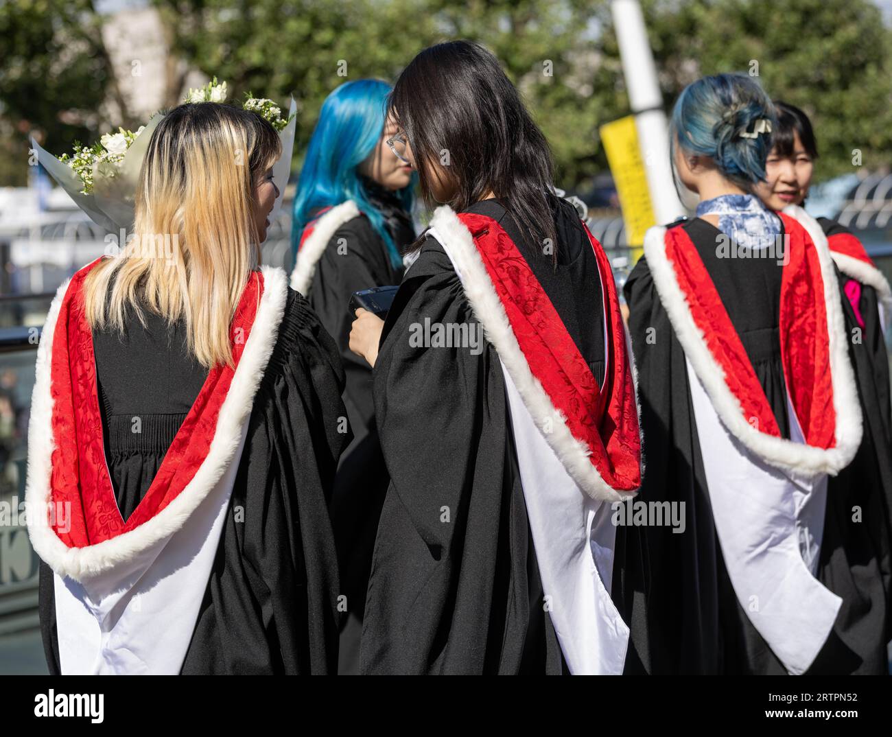 London, UK. 14th Sep, 2023. Royal College of Art graduates celebrate graduation at the Southbank Centre London UK foreign student visas Credit: Ian Davidson/Alamy Live News Stock Photo