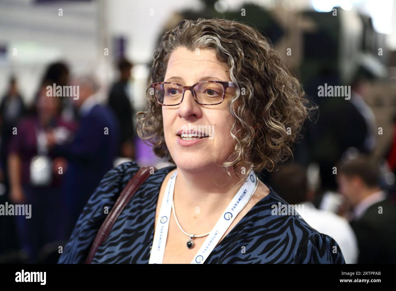 London, United Kingdom. 14th Sep, 2023. Ms Christine Maxwell, Director, Cyber Defence and Risk at the DSEI London 2023. Credit: Uwe Deffner/Alamy Live News Stock Photo