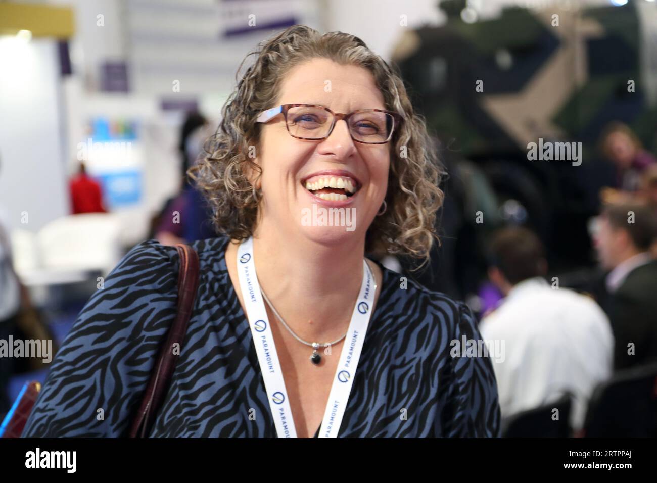 London, United Kingdom. 14th Sep, 2023. Ms Christine Maxwell, Director, Cyber Defence and Risk at the DSEI London 2023. Credit: Uwe Deffner/Alamy Live News Stock Photo